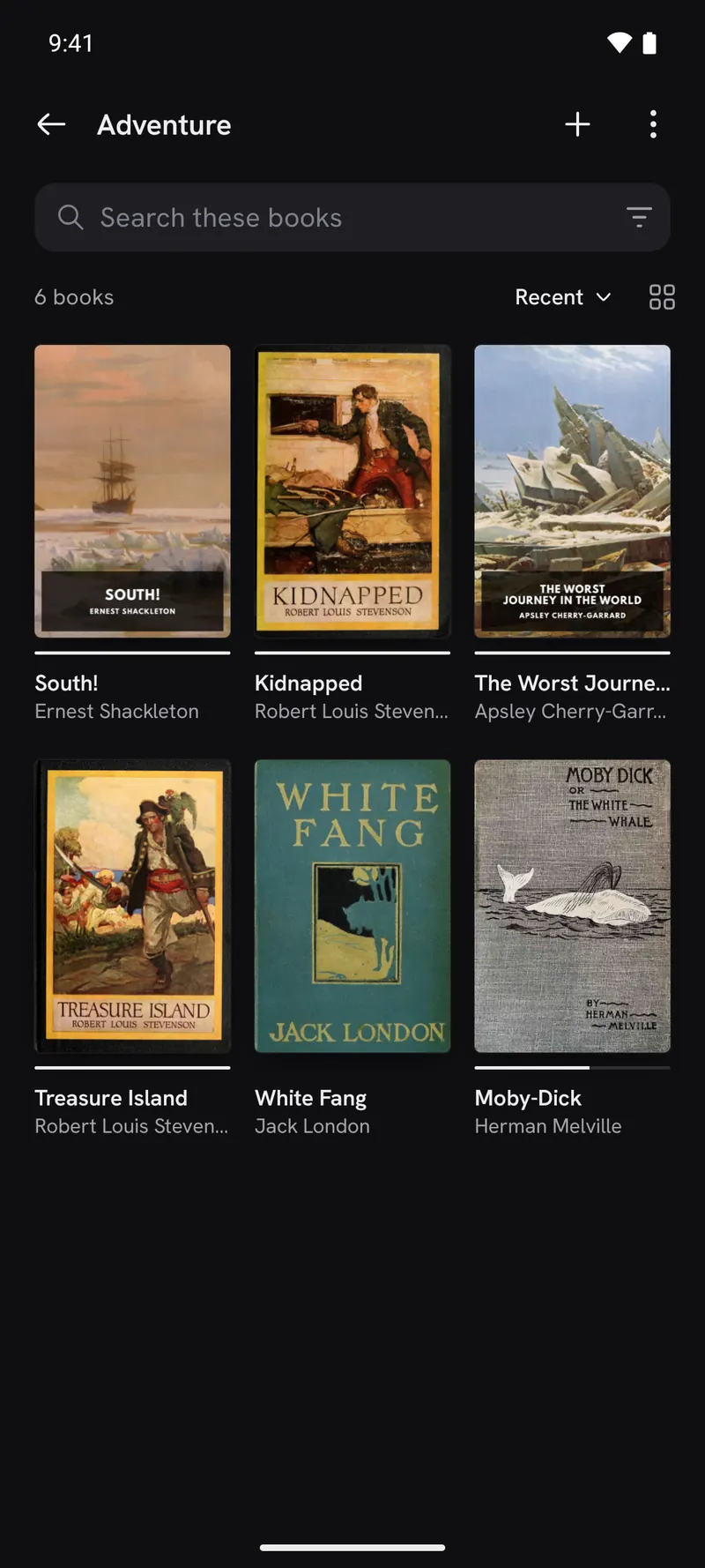 A bookshelf of books