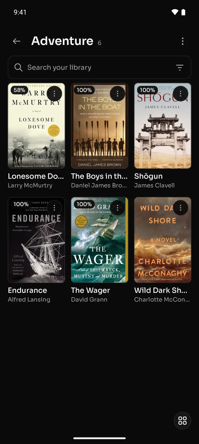 A bookshelf of books