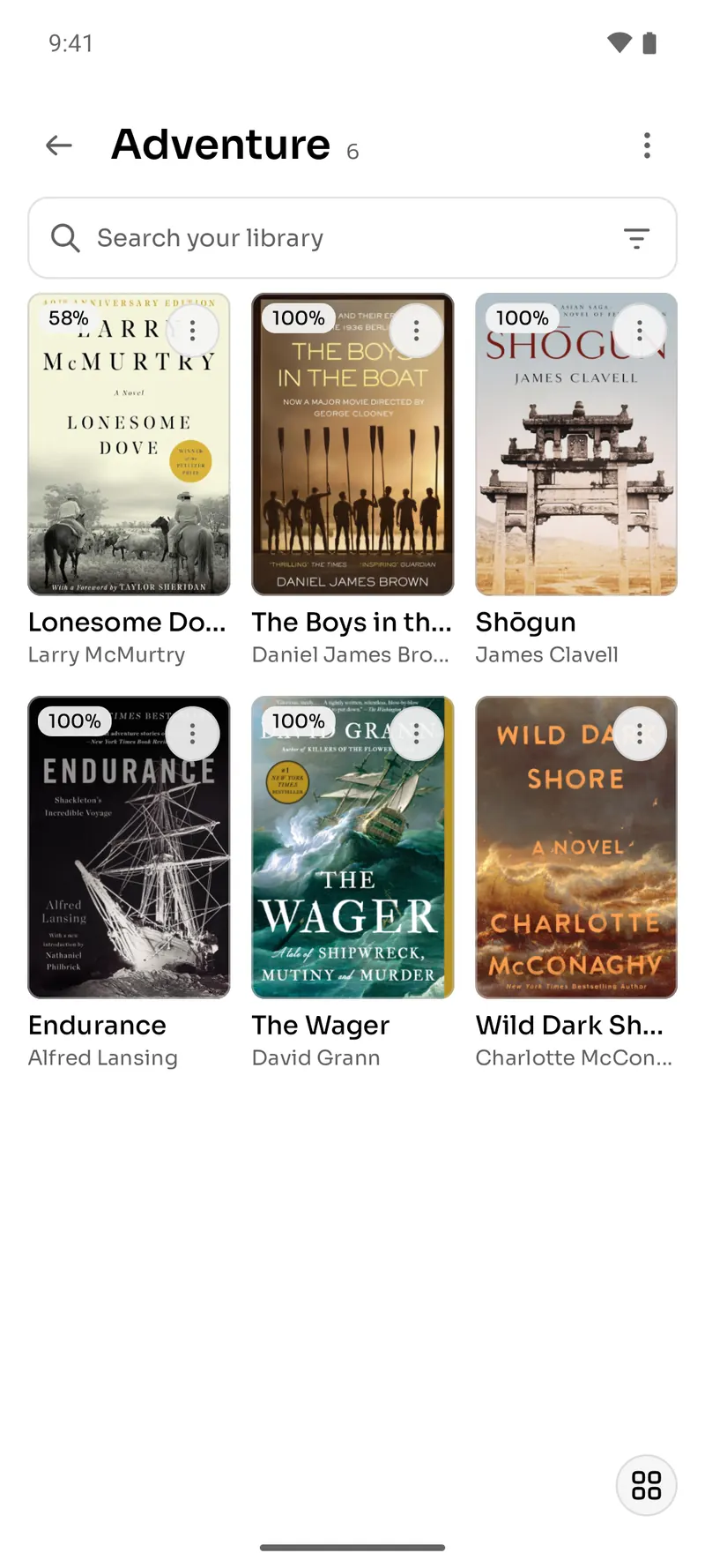 A bookshelf of books