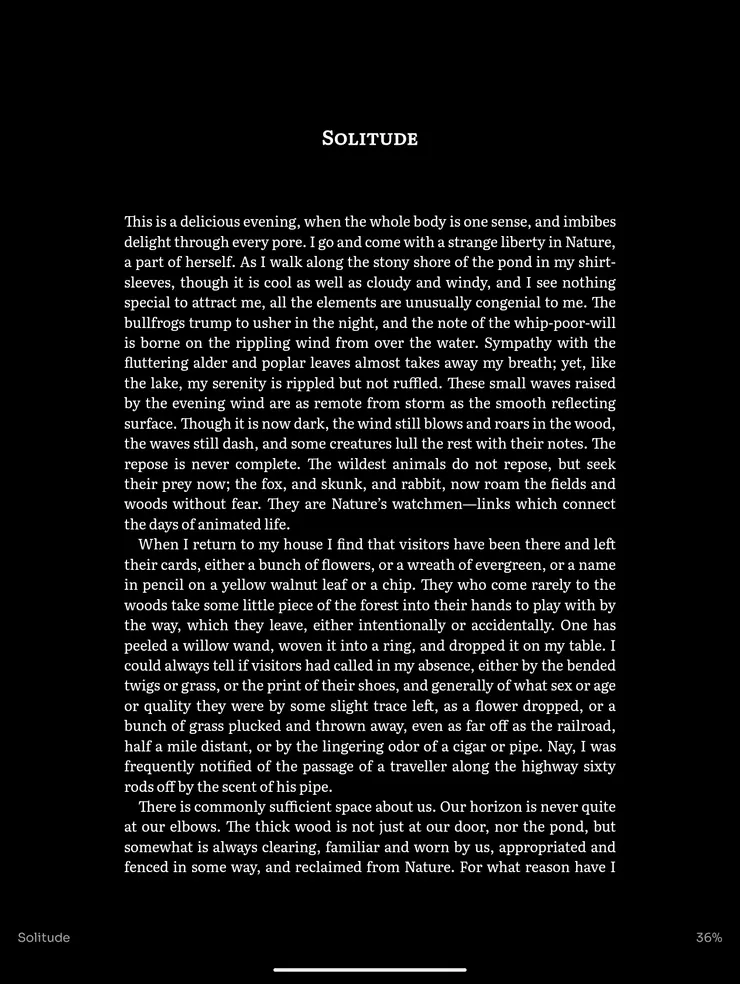 The same book on an e-ink tablet